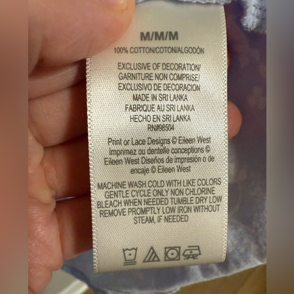 Eileen West Blue Floral Long Sleeve Nightgown Size Medium Feminine Trad Wife - Picture 7 of 8